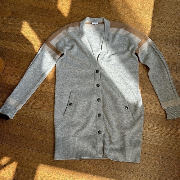 BOGNER Lea Gray & Taupe Wool Cashmere Blend Long Cardigan – Size XS - Picture 11 of 13